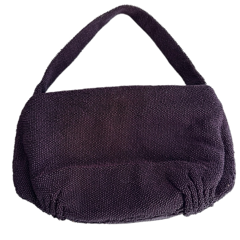 Vintage Bags by Josef Burgundy Color Bag Made by Hand in France Micro Beads